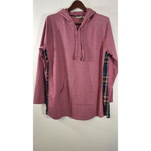 LOGO LOUNGE by Lori Goldstein Hooded Pullover Top Women Large Active Wear Casual